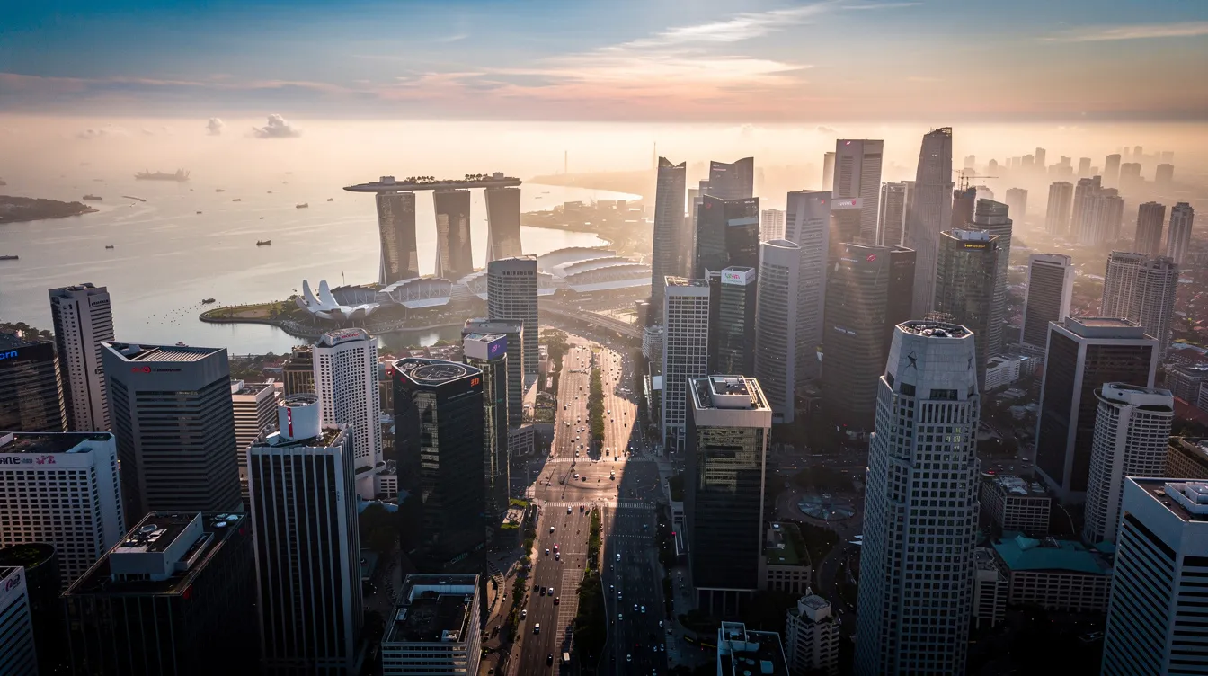 Singapore CBD aerial view — the SEA market we are building into